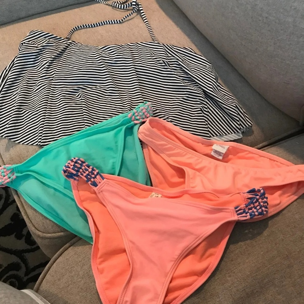 Bathing suit bottoms 3 and one Halter Top